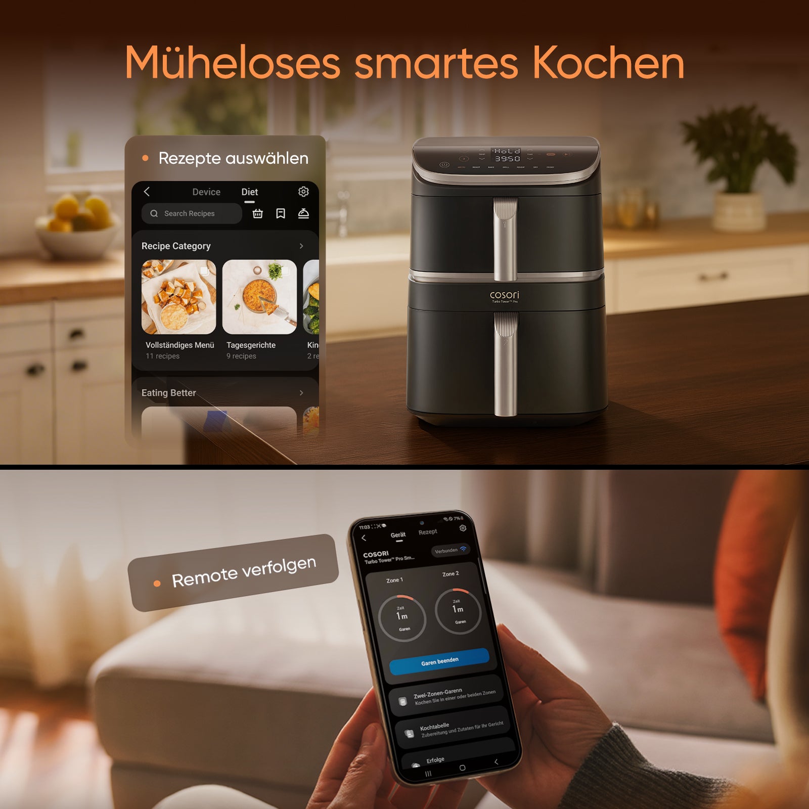 Cosori Turbo Tower™ 10,8-Liter Heißluftfritteuse Pro Smart