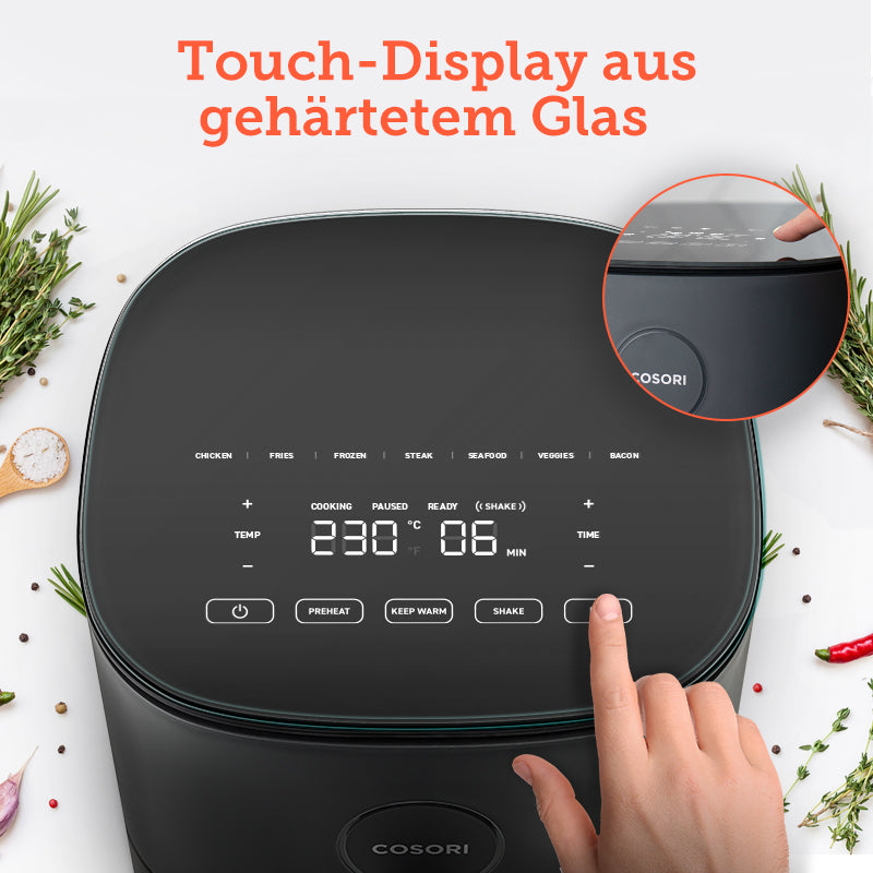 COSORI 4,7-Liter Heißluftfritteuse Dunkelgrau, Retail Exclusive