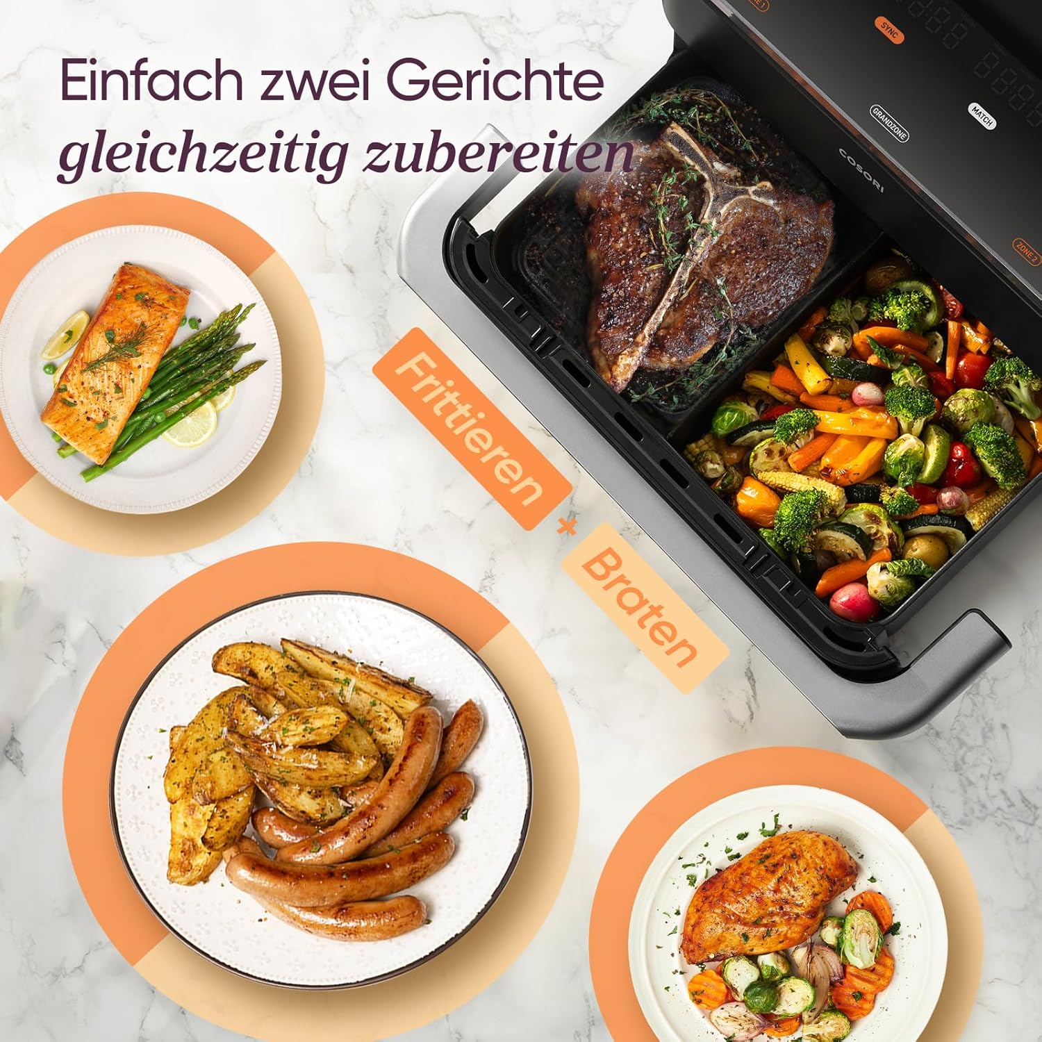 COSORI Dual Blaze Twinfry™ 10-Litre Heißluftfritteuse