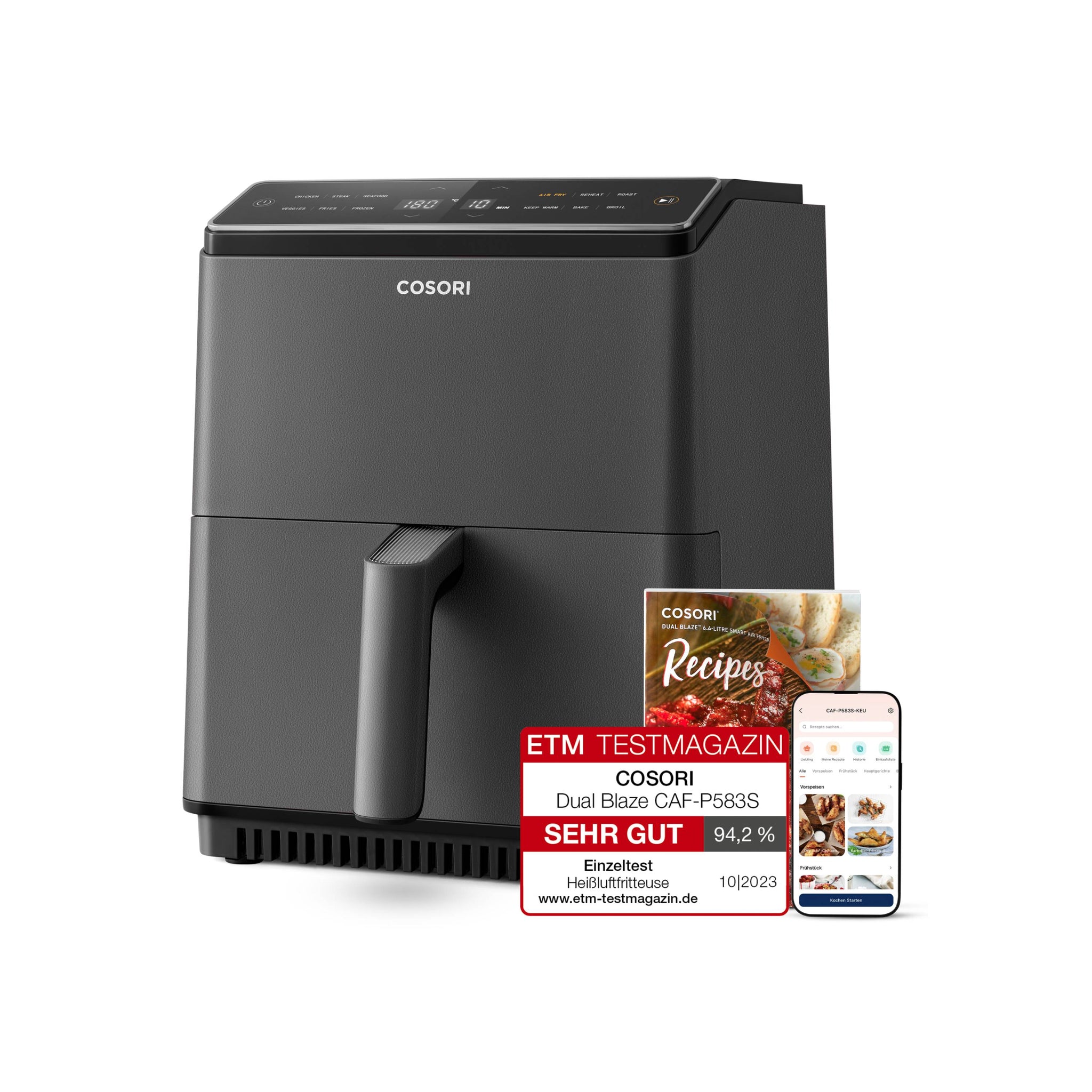 Cosori 6.4-Liter Smart Heißluftfritteuse Dual Blaze