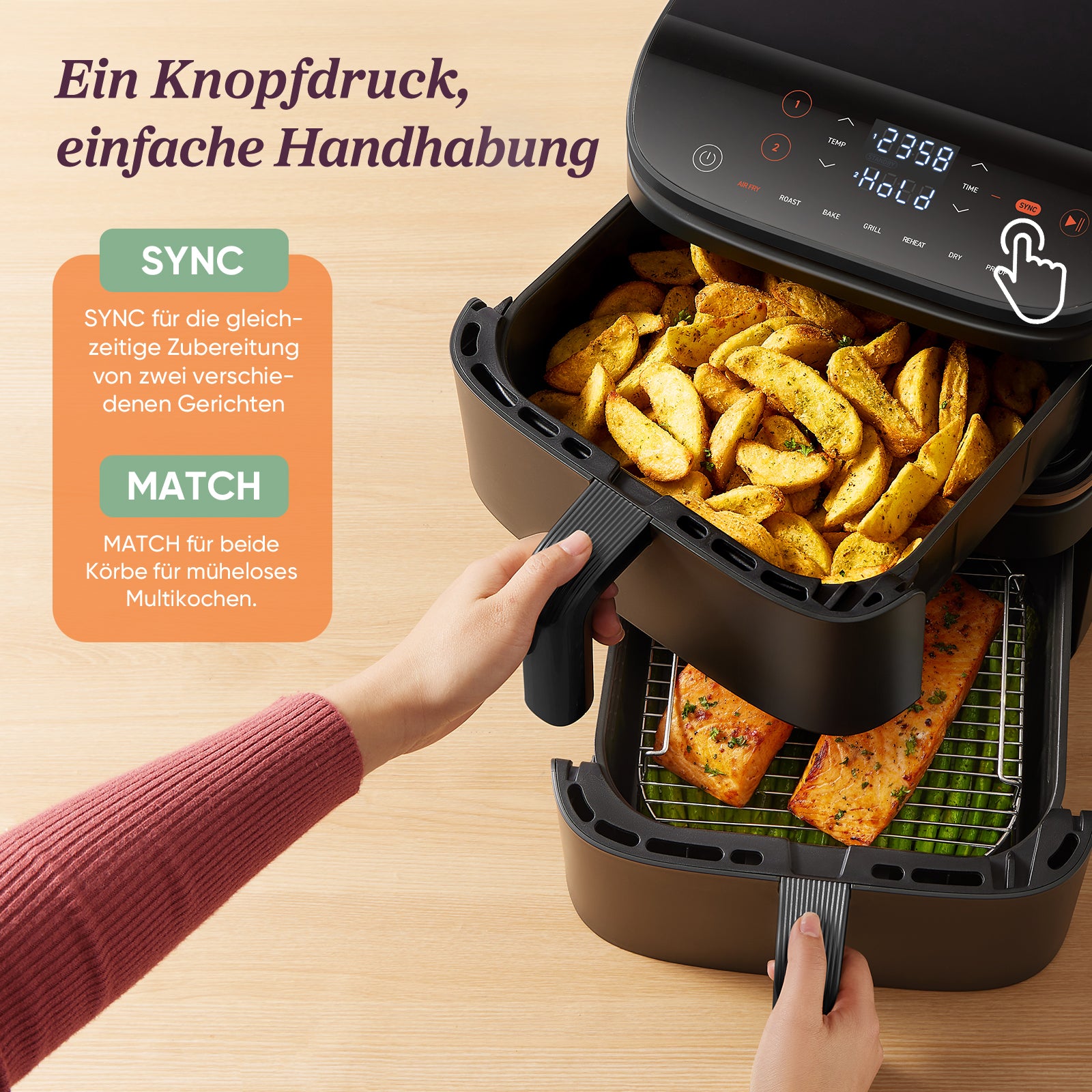 Cosori Turbo Tower™ 10,8-Liter Heißluftfritteuse-Gold
