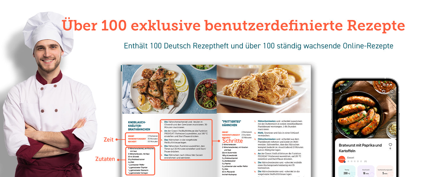 Über 100 exklusive benutzerdefinierte Rezepte