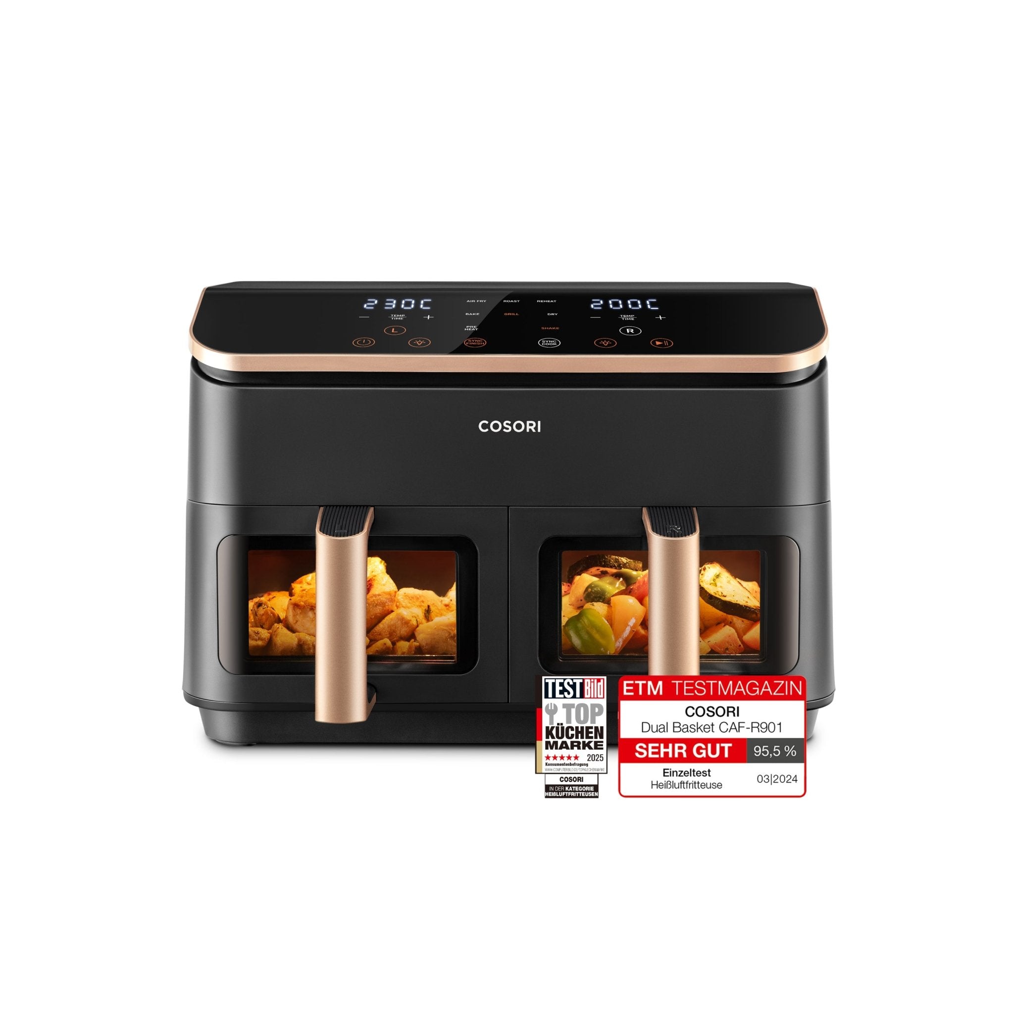 COSORI 2 Kammern 8,5 - Liter Heißluftfritteuse - Gold - COSORI DE