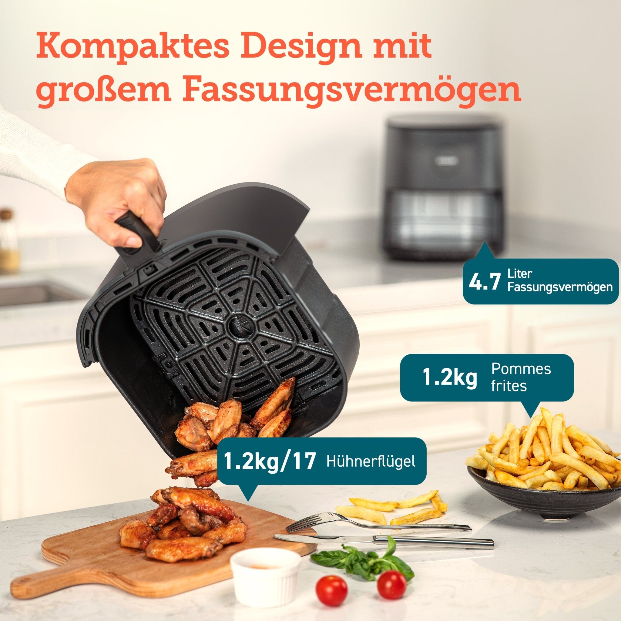COSORI 4,7 - Liter Heißluftfritteuse Dunkelgrau - COSORI DE