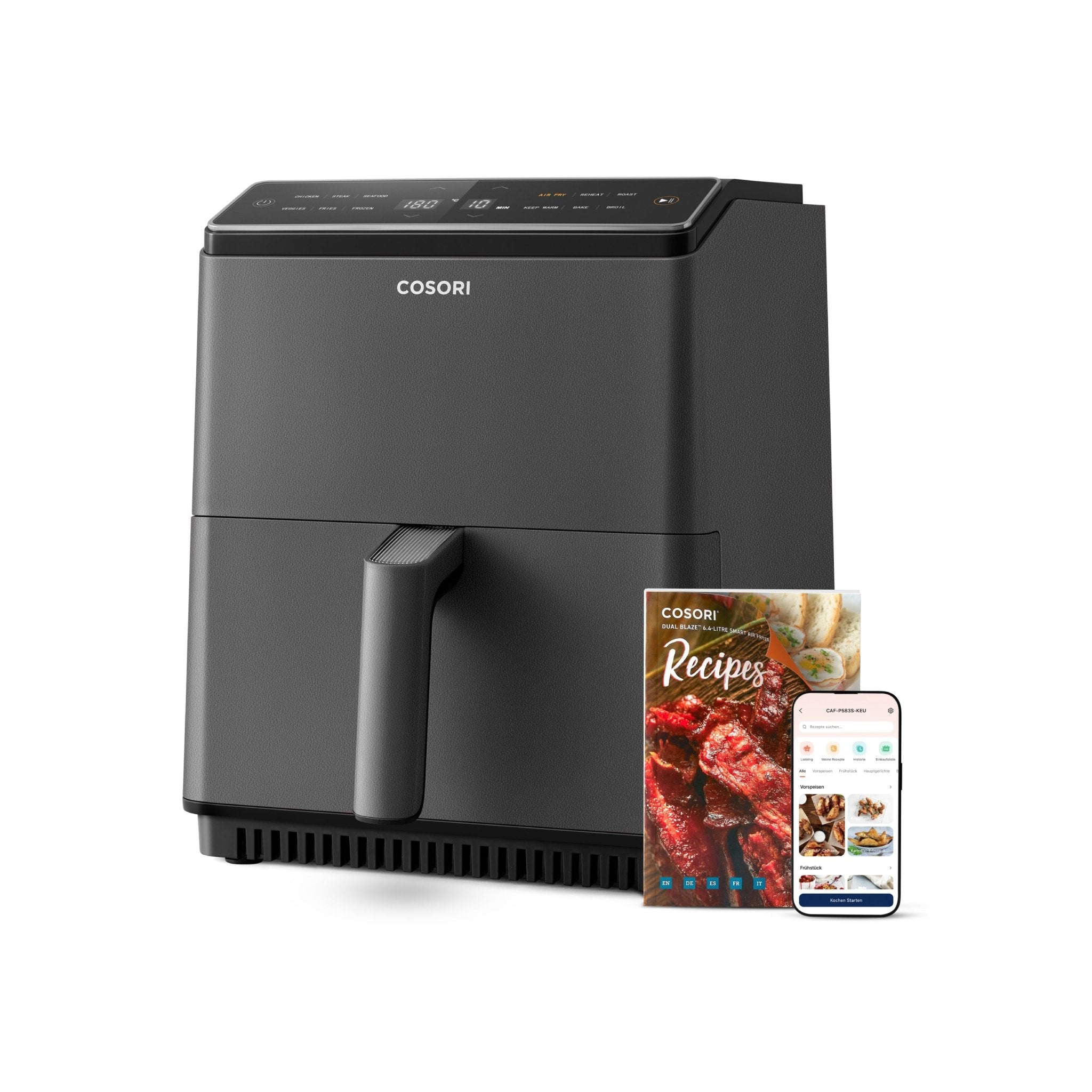 COSORI 6,4-Liter Smart Heißluftfritteuse Dual Blaze in Schwarz