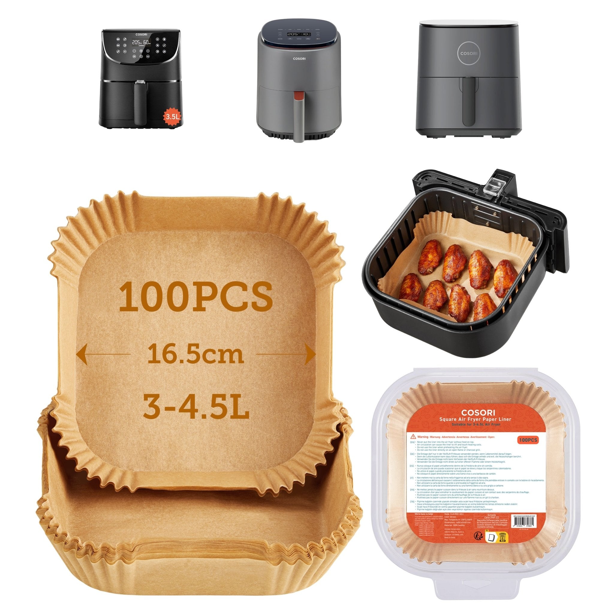 COSORI Backpapier für Heißluftfritteuse 3 - 4.5L - COSORI DE