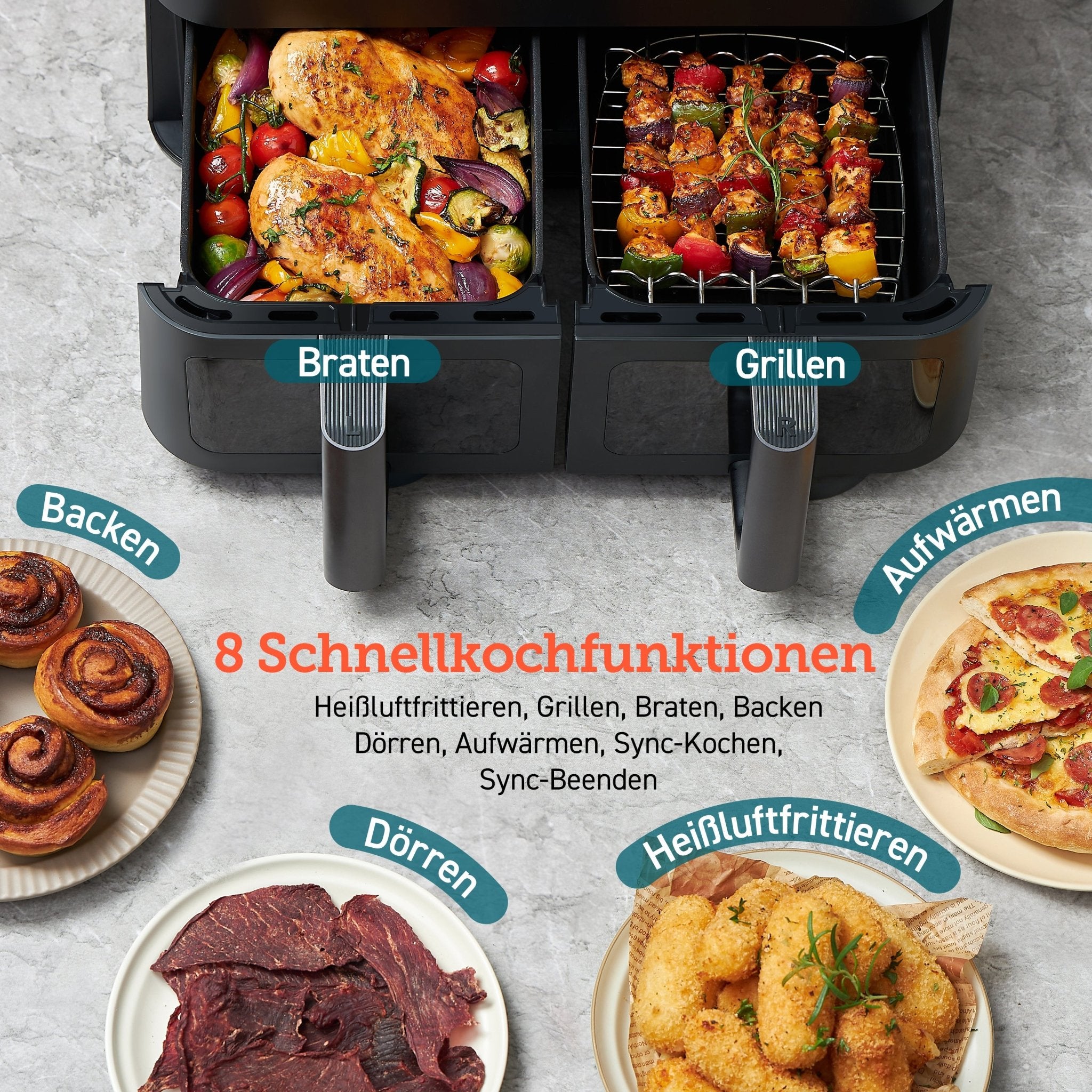 COSORI Dual Basket 8,5 - Liter Heißluftfritteuse - COSORI DE