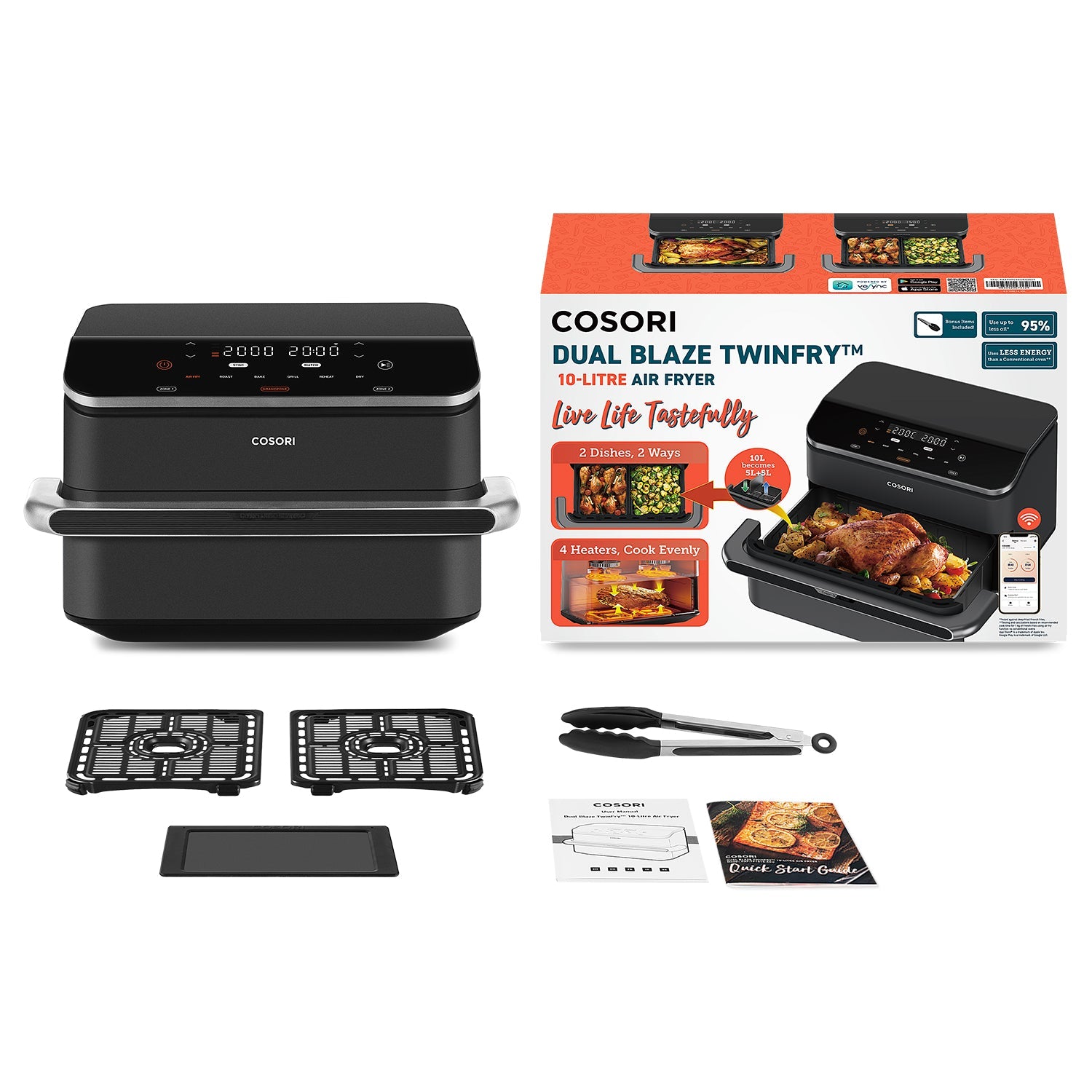 COSORI Dual Blaze Twinfry™ 10 - Litre Heißluftfritteuse - COSORI DE