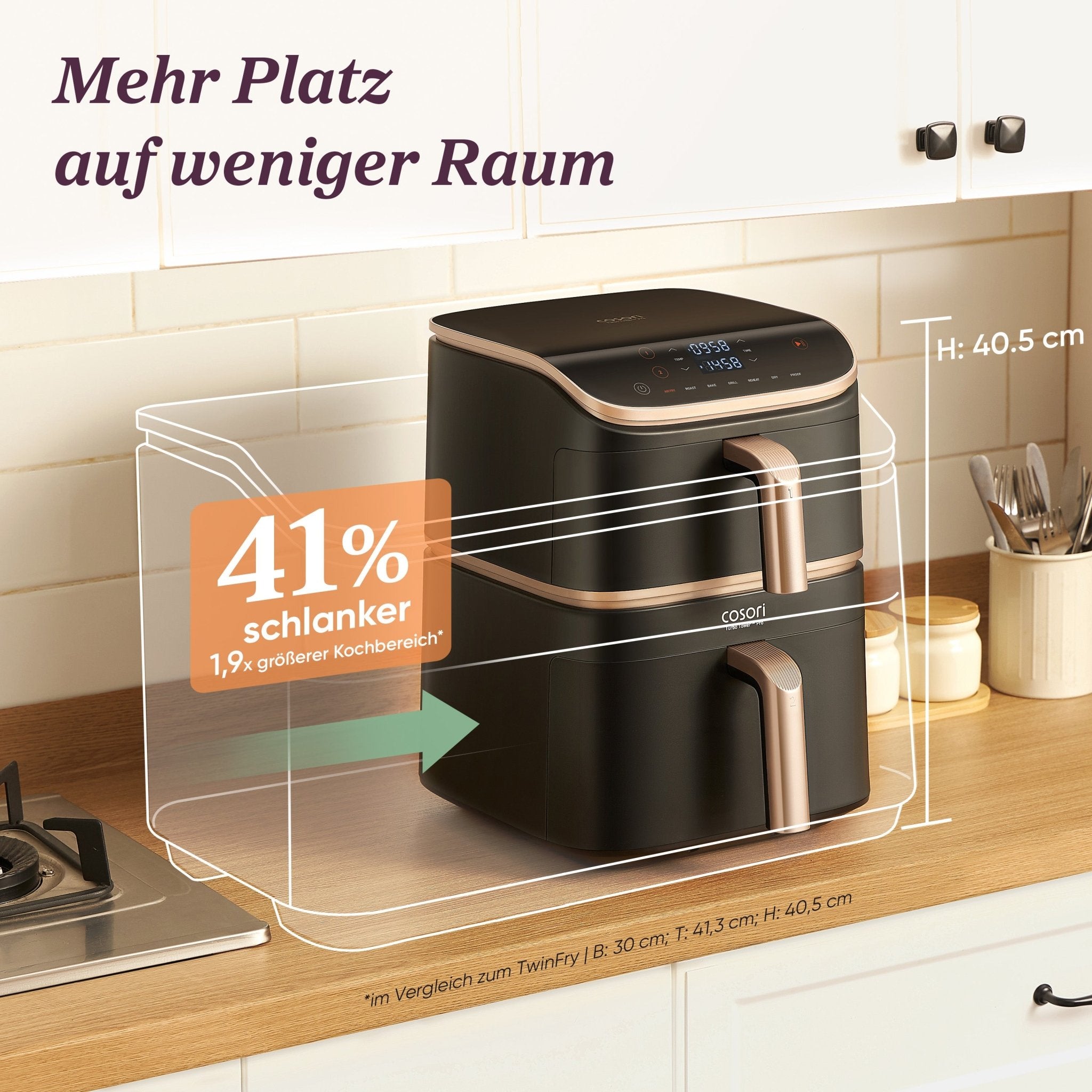 Cosori Turbo Tower™ 10,8 - Liter Heißluftfritteuse Pro Smart - COSORI DE