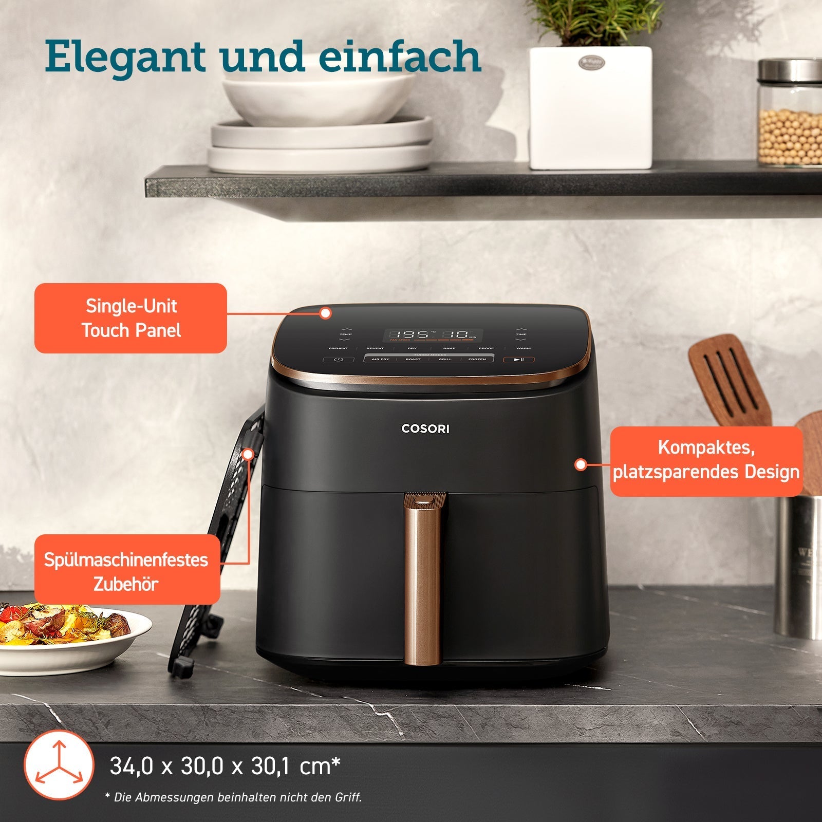 COSORI TurboBlaze™ 6.0 - Liter Heißluftfritteuse mit DC Motor & Zubehör - COSORI DE
