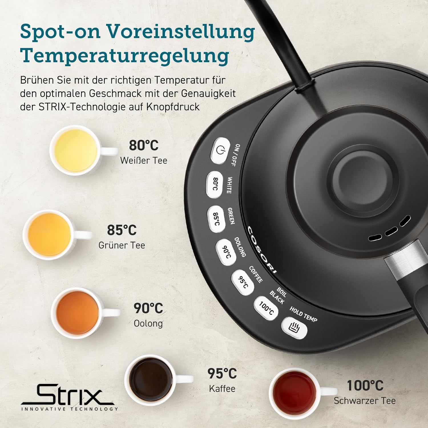 COSORI Wasserkocher Edelstahl Schwanenhals - COSORI DE
