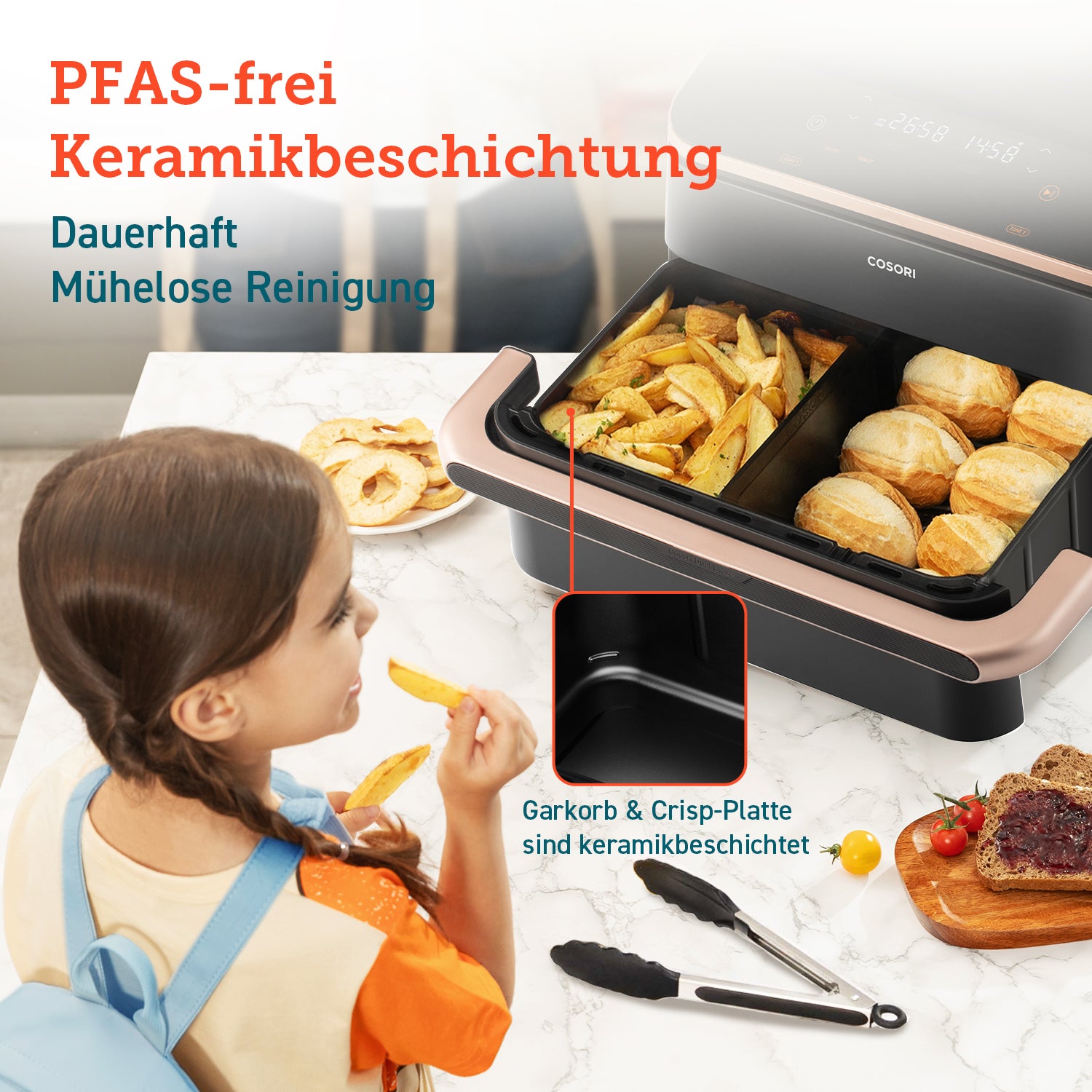 COSORI Dual Blaze Twinfry™ 10-Litre Heißluftfritteuse-Gold