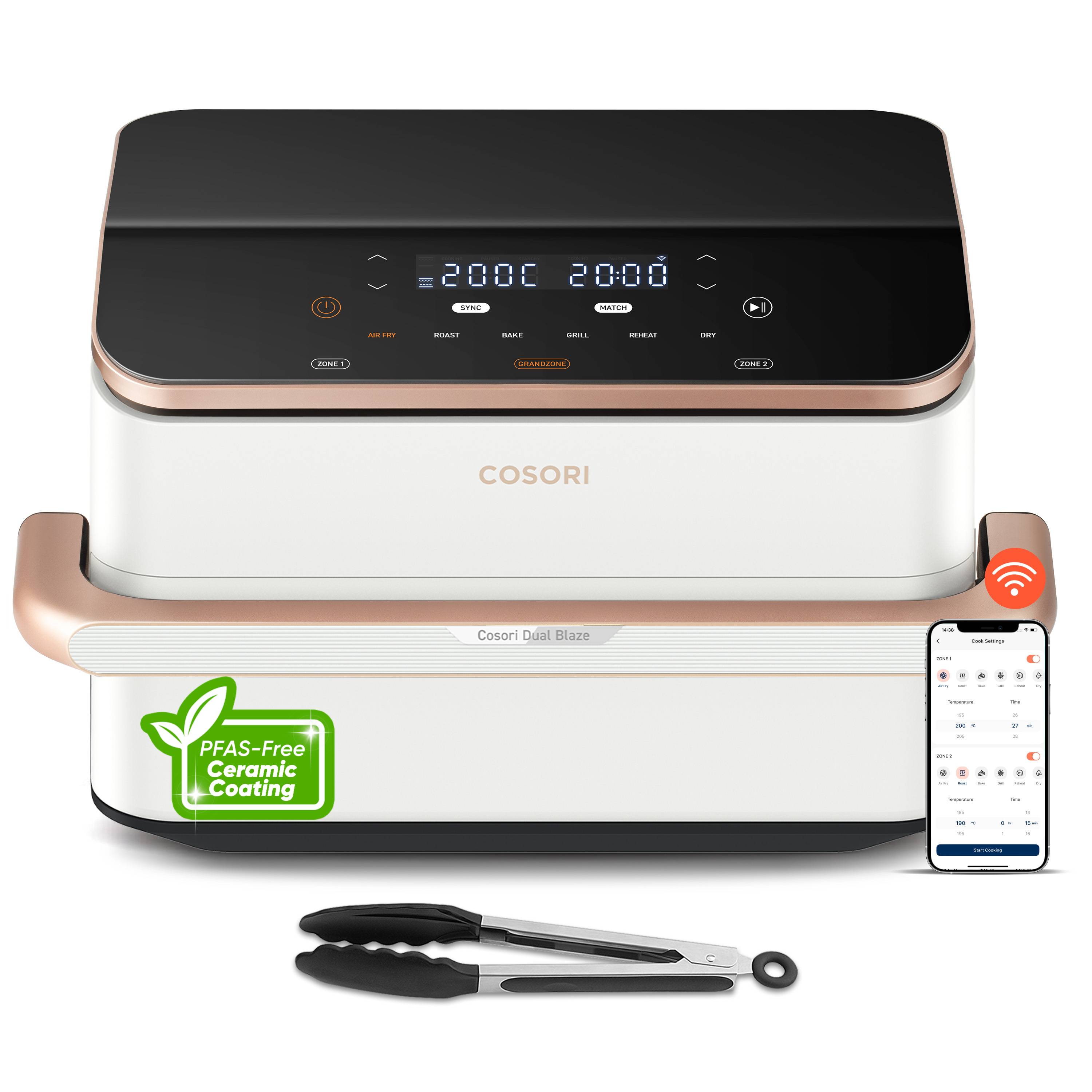 COSORI Dual Blaze Twinfry™ 10-Litre Heißluftfritteuse-Gold