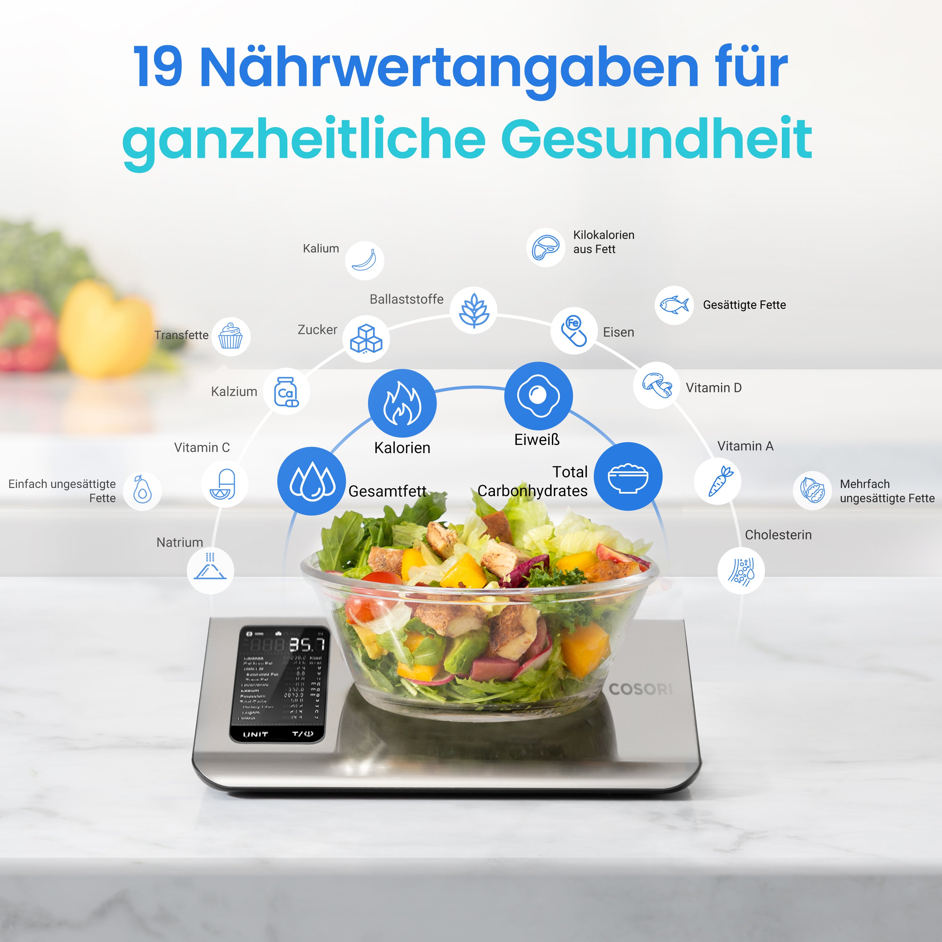 COSORI CNS-R101S Smarte Ernährungswaage