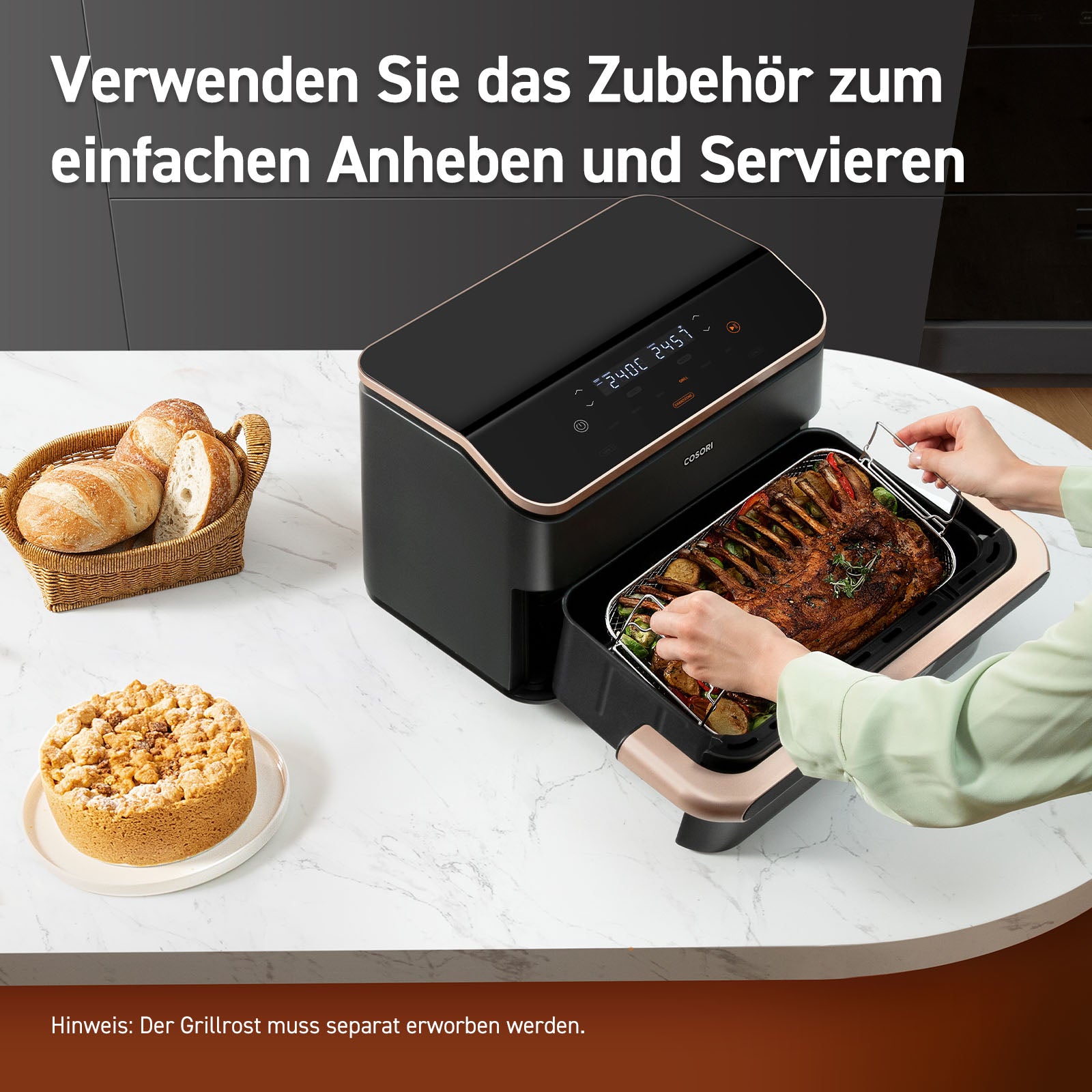COSORI Dual Blaze Twinfry™ 10-Litre Heißluftfritteuse-Gold