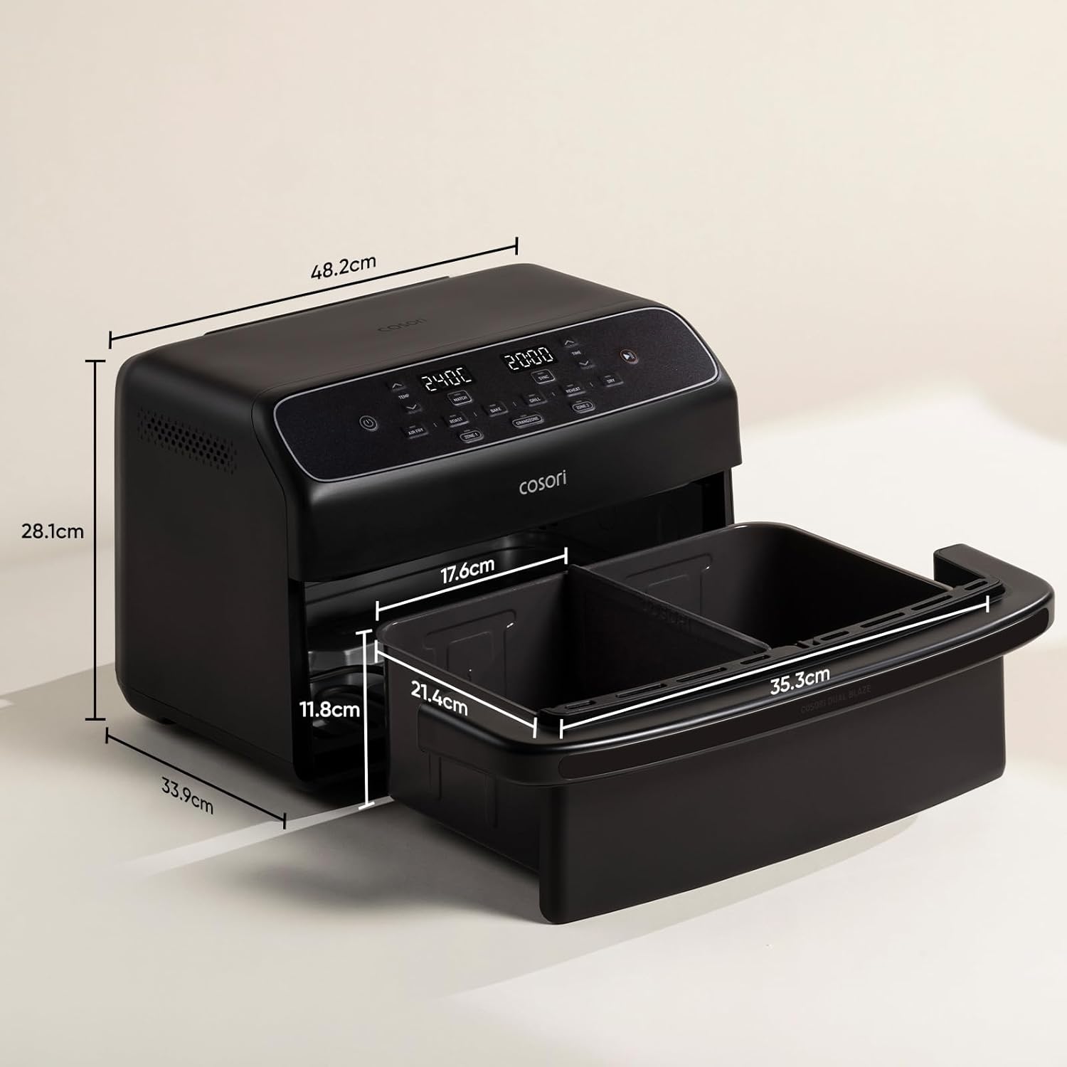 COSORI Dual Blaze TwinFry™ Compact 8,6L Heißluftfritteuse