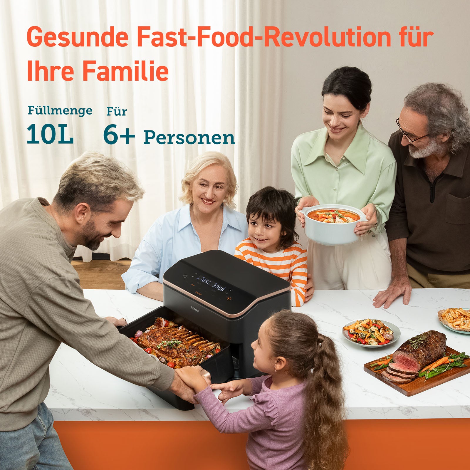 COSORI Dual Blaze Twinfry™ 10-Litre Heißluftfritteuse-Gold