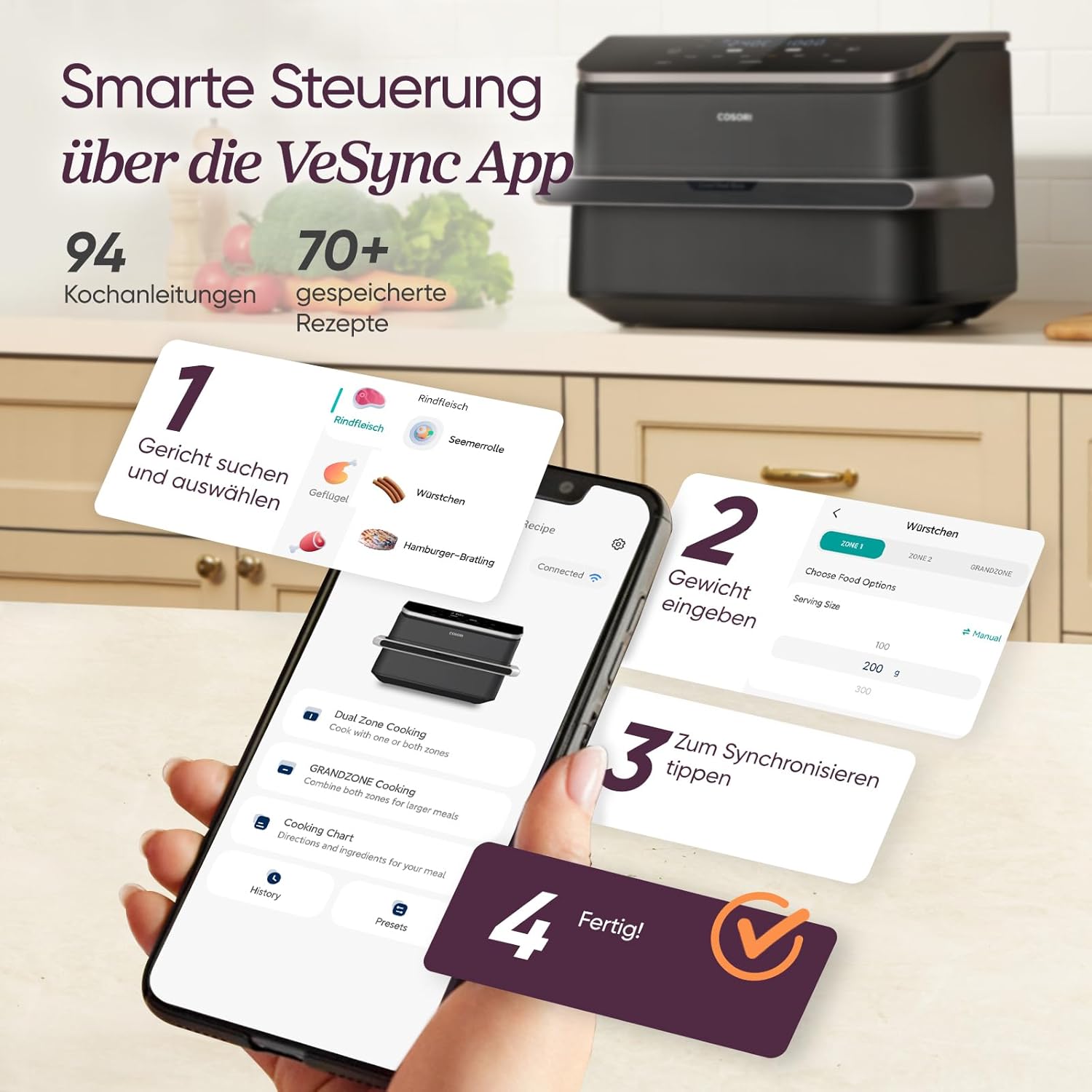 COSORI Dual Blaze Twinfry™ 10-Litre Heißluftfritteuse