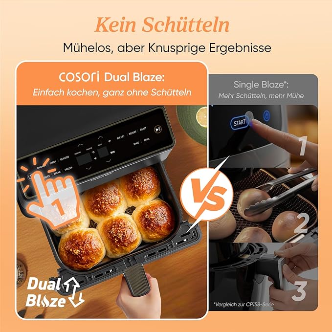 COSORI 6.4-Liter Smart Heißluftfritteuse Dual Blaze