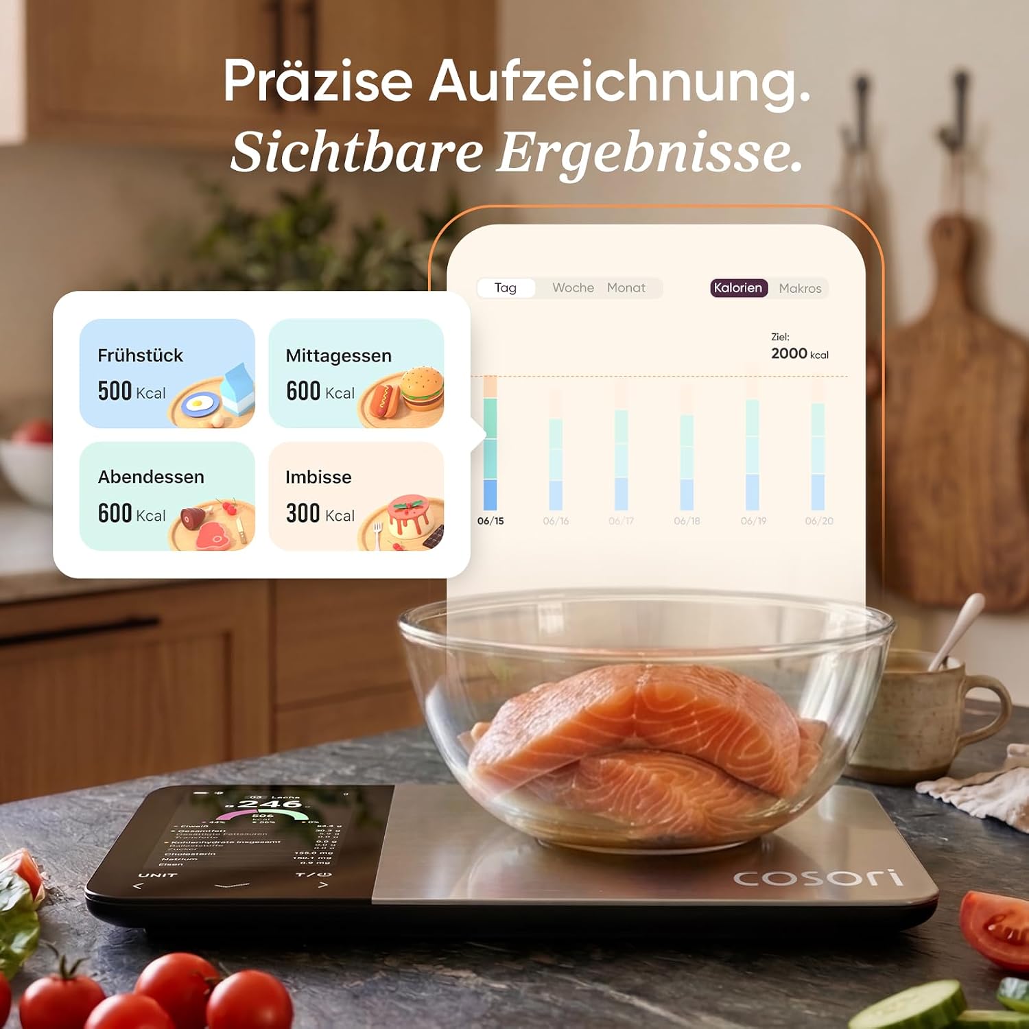 COSORI NutriLens Smarte Küchen- und Ernährungswaage