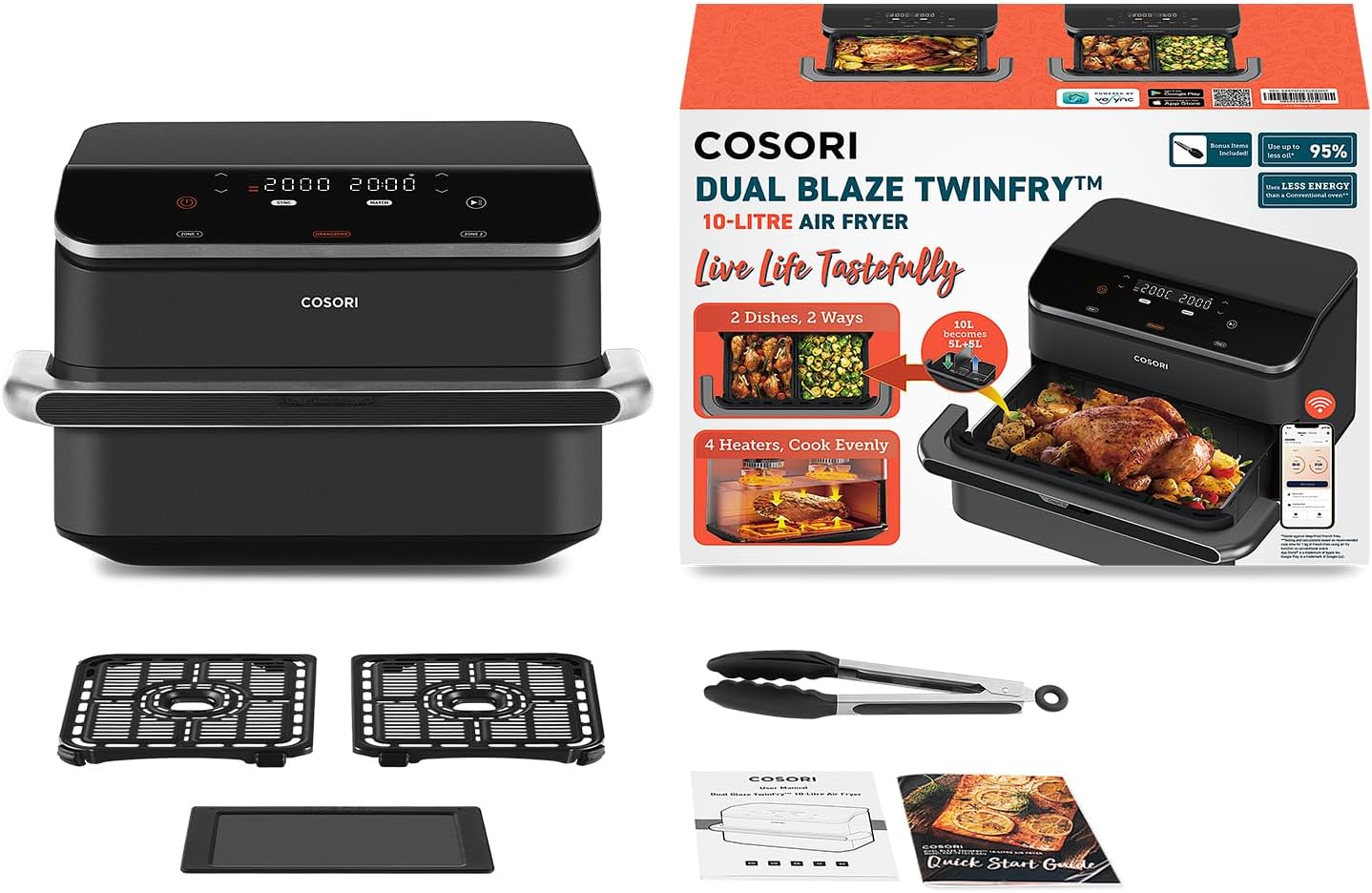 COSORI Dual Blaze Twinfry™ 10-Litre Heißluftfritteuse