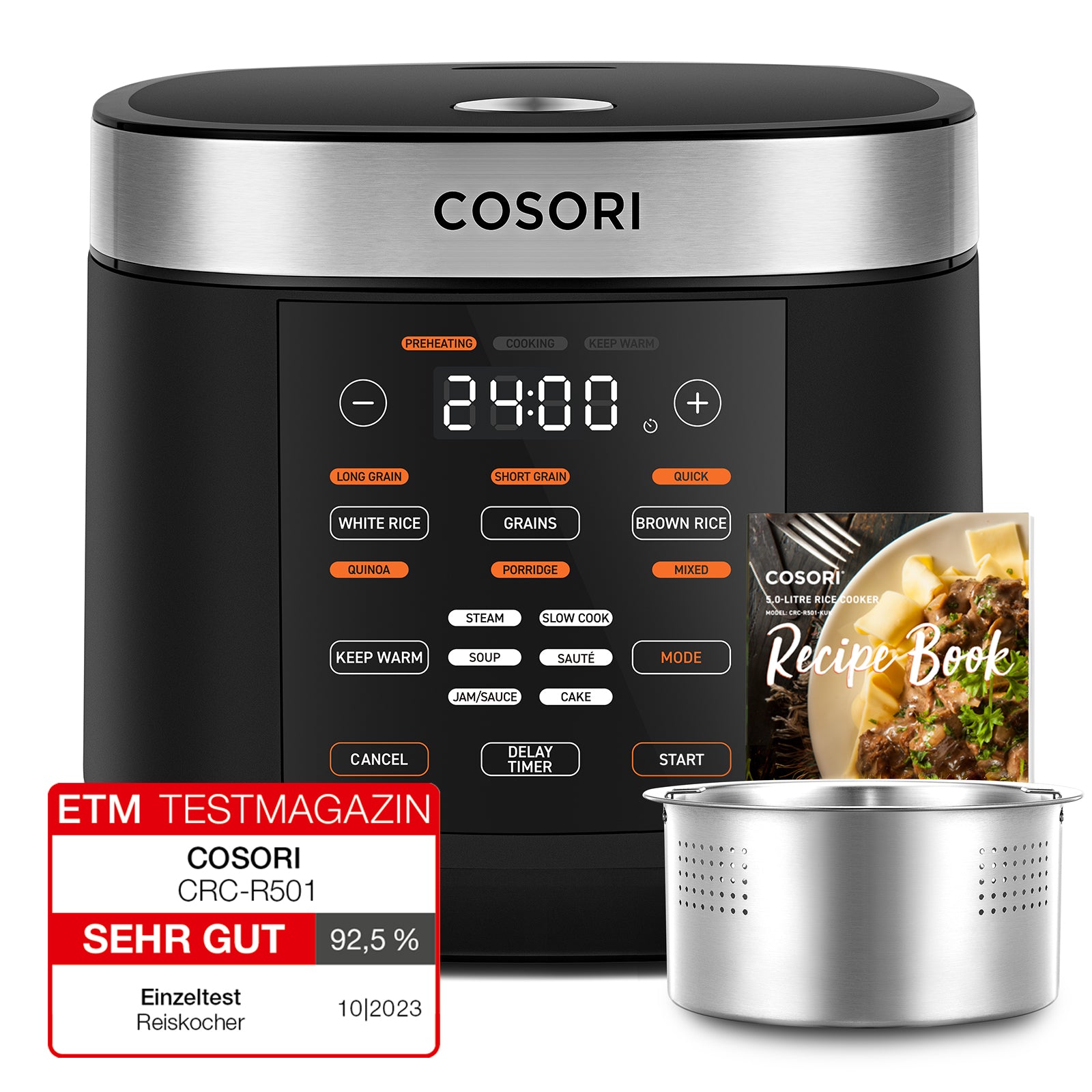 COSORI 5.0-Liter Rice Cooker schwarz