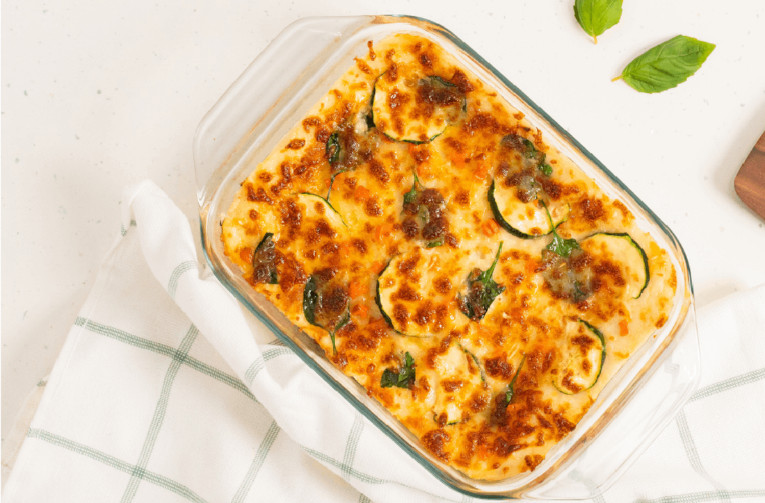 Lasagne aus dem Air Fryer mit verstecktem Gemüse