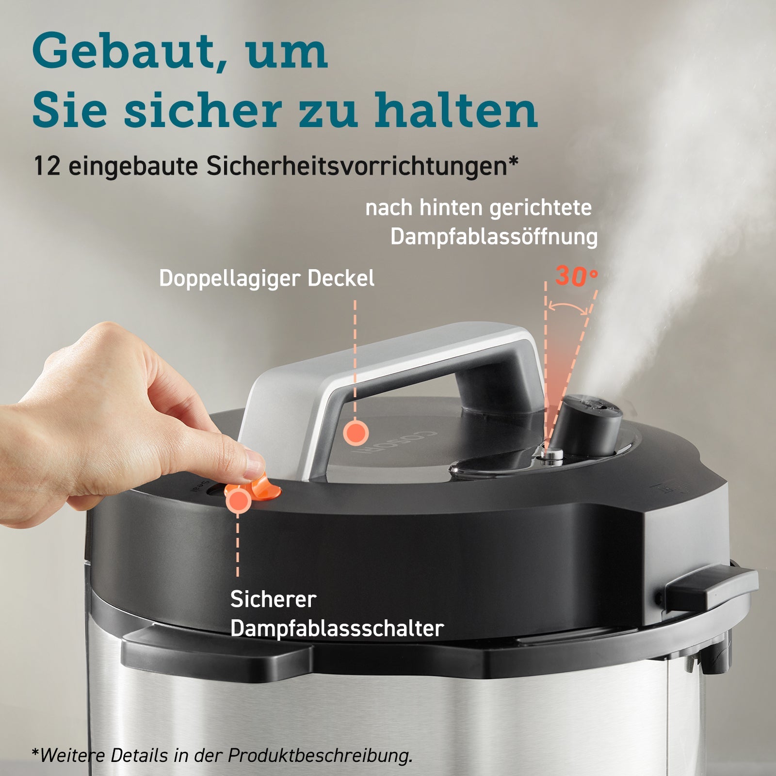 COSORI 5,7 L Schnellkochtopf, Schwarz - COSORI DE