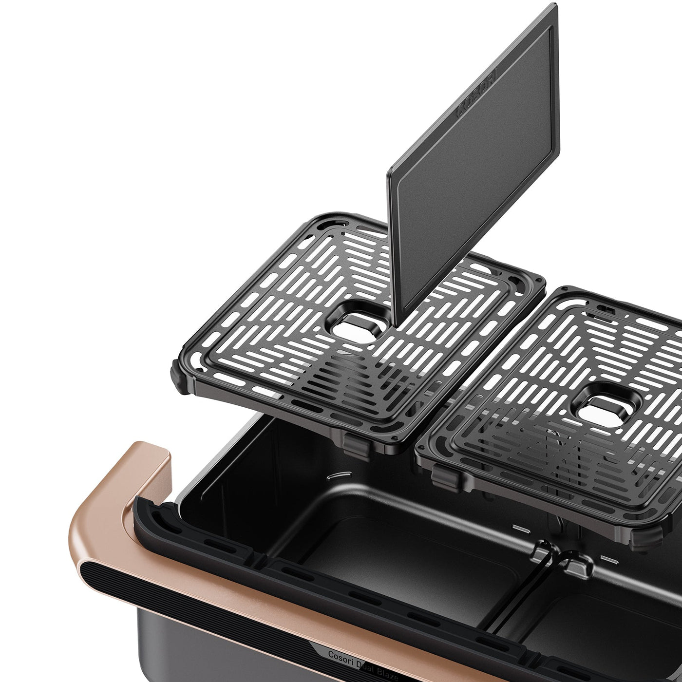 YJDM Airfryer Backpapier für Heißluftfritteuse COSORI 8,5L, 100 Stück Rechteckig Airfryer Backpapier für COSORI CAF-R901-AEU, Heißluftfritteuse 2 Kammern Dual Zone Air Fryer XXL 8,5 L