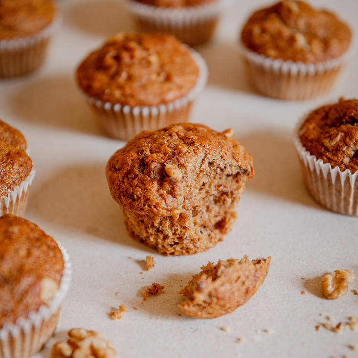 Kefir Bananen-Walnuss-Muffins